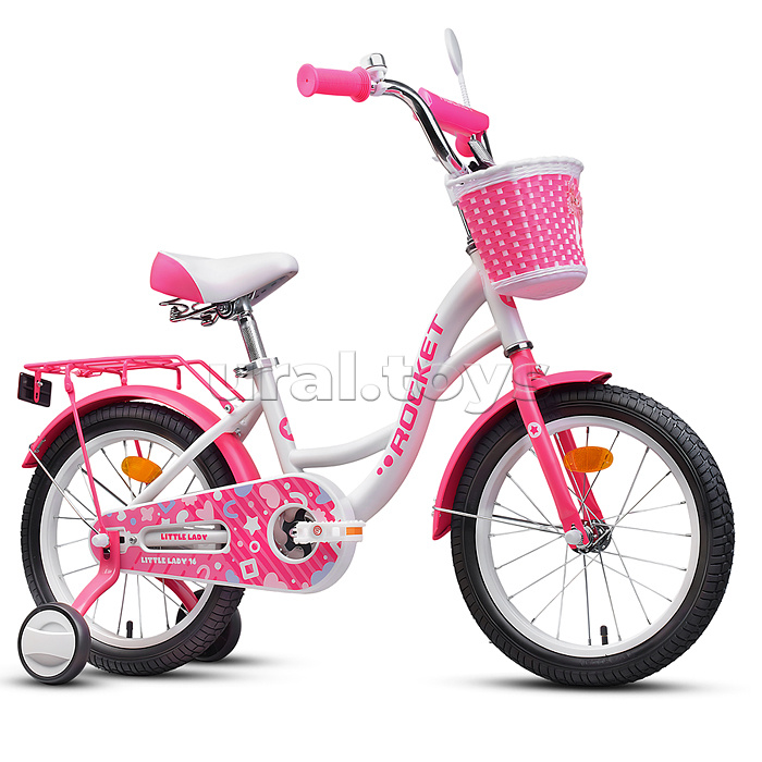 Велосипед 16" Rocket Little Lady, цвет белый/розовый