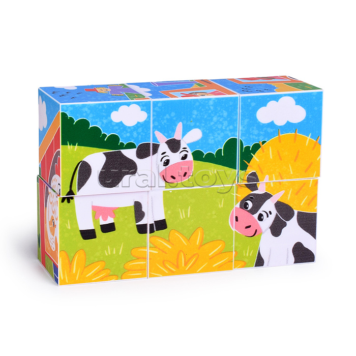 Кубики 6 шт. "На ферме" (StepKids)