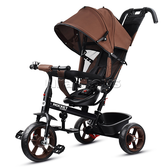 Велосипед трехколесный Rocket 136-BR, колеса EVA 10"/8", цвет коричневый