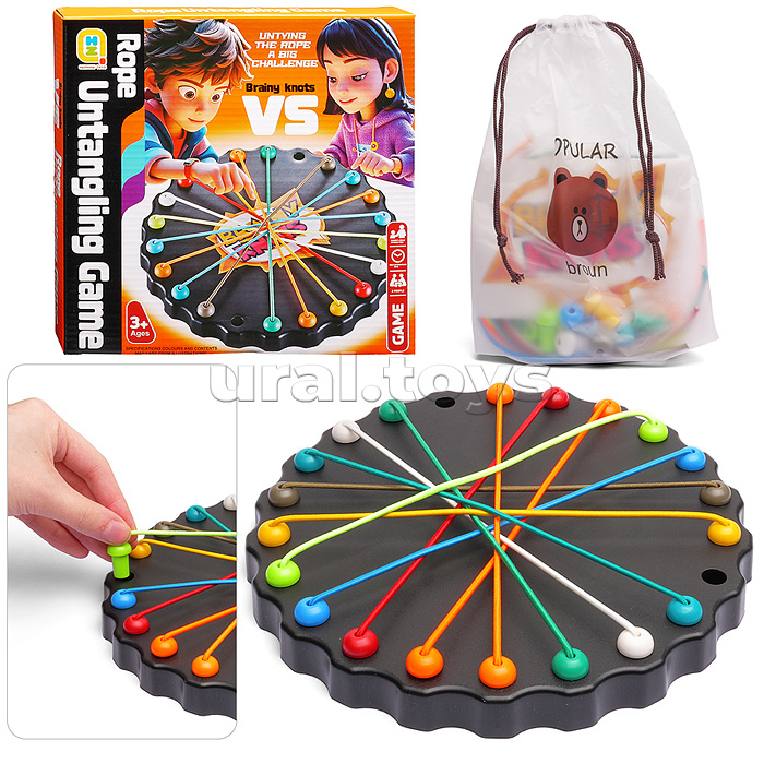 Игра настольная "Распутай шнурочки" в коробке Игра настольная "Распутай шнурочки" в коробке