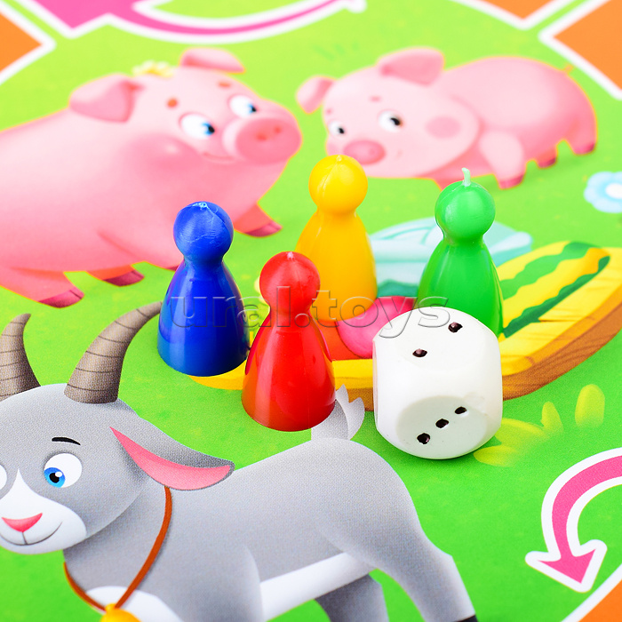 Игра-ходилка с фишками для малышей 2в1. На ферме+В лесу. Игра-ходилка с фишками для малышей 2в1. На ферме+В лесу.