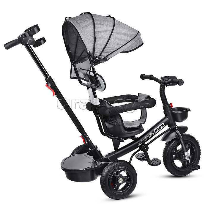 Велосипед 3-х колесный, резиновые покрышки, серый