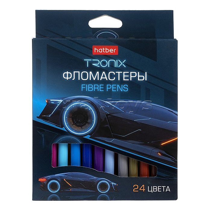 Фломастеры 24 цв. "Троникс" в картонной коробке с европодвесом