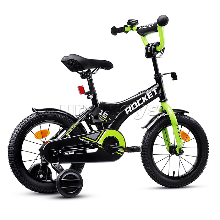 Велосипед 16" Rocket Phoenix, цвет черно/зеленый