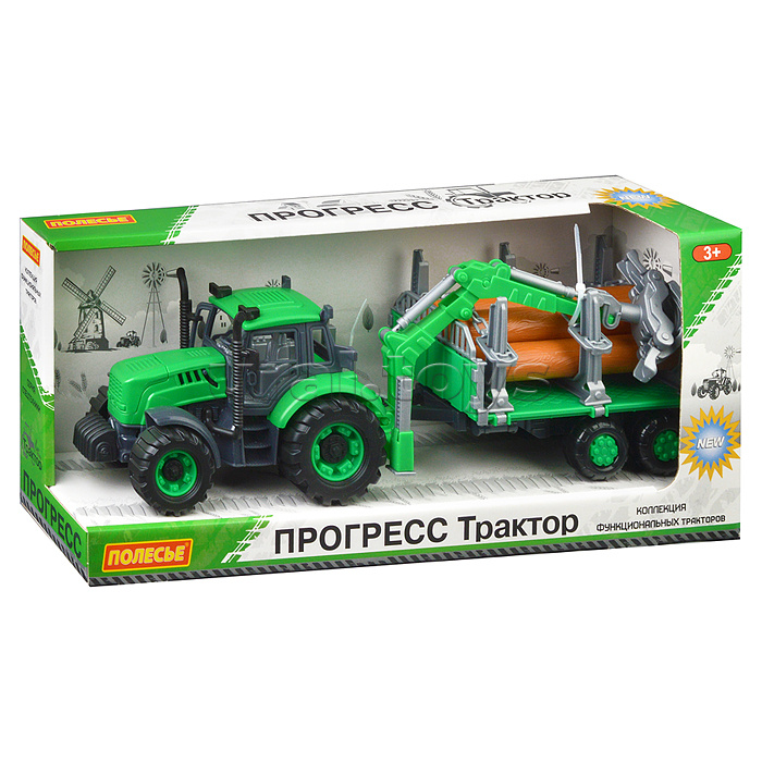 Трактор "Прогресс" лесовоз инерционный (зелёный) (в коробке) Трактор "Прогресс" лесовоз инерционный (зелёный) (в коробке)