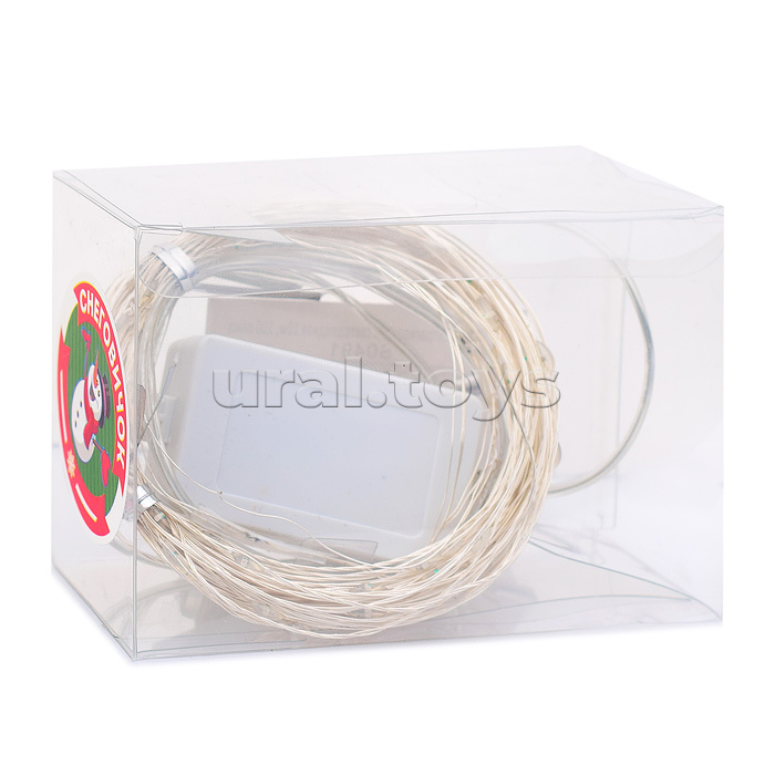 Электрогирлянда светодиодная Роса, 10 м, 100 ламп, синий