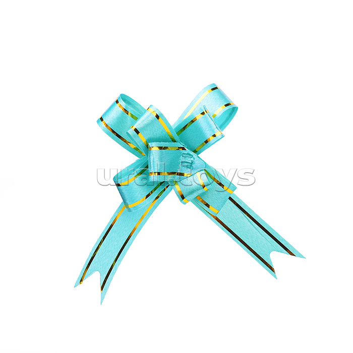 Бант-бабочка упаковочный подарочный с золотой полосой 1,2см.