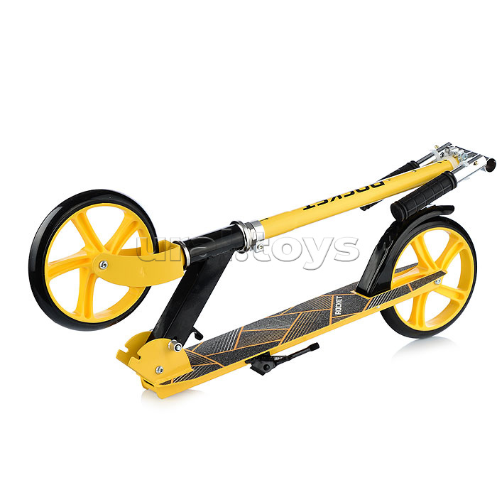 Самокат 2-х колесный ROCKET,колеса PU/ 200 мм,ABEC 7, желтый