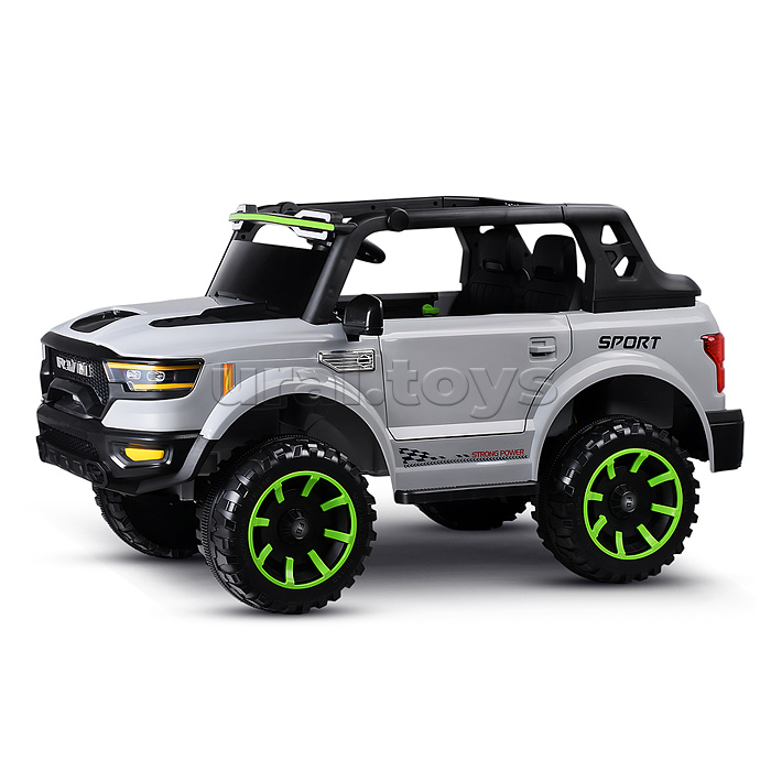 Электромобиль детский "Крутой внедорожник" (цвет серый)