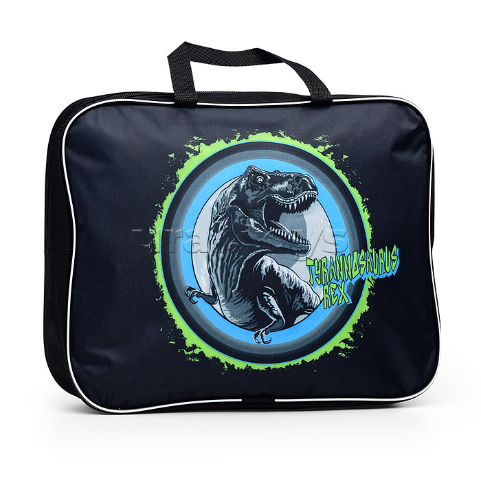 Папка для тетрадей широкая "T-Rex Dino" A4 (35x27x7 см) текстильная на молнии Папка для тетрадей широкая "T-Rex Dino" A4 (35x27x7 см) текстильная на молнии