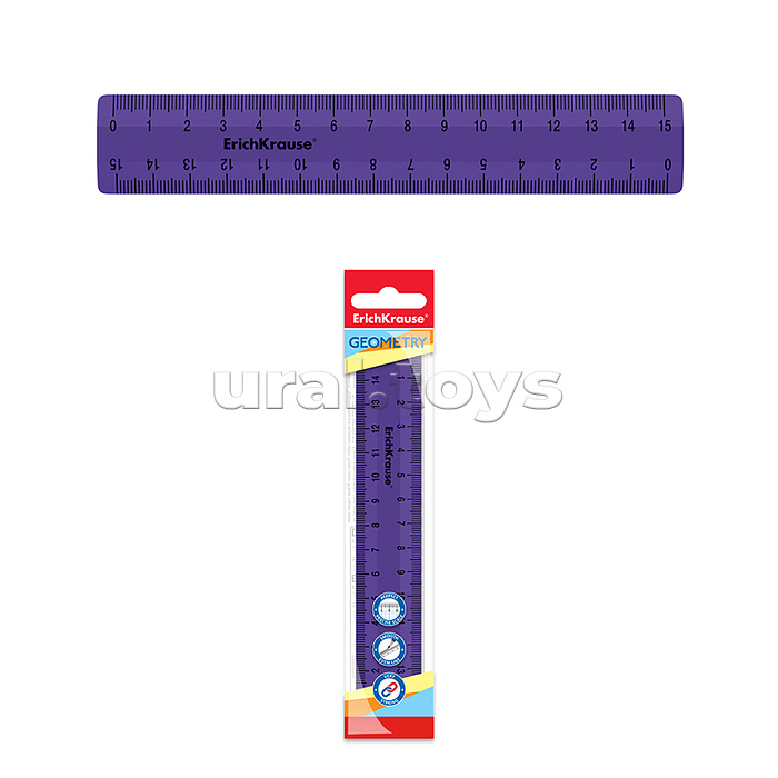 Линейка пластиковая  Caribbean Sunset, 15см, фиолетовая, во флоупаке