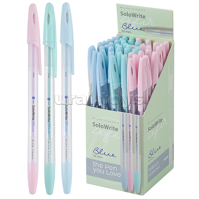 Ручка "Solo Write. Zefir" шариковая, масло, 0.5 мм, синяя