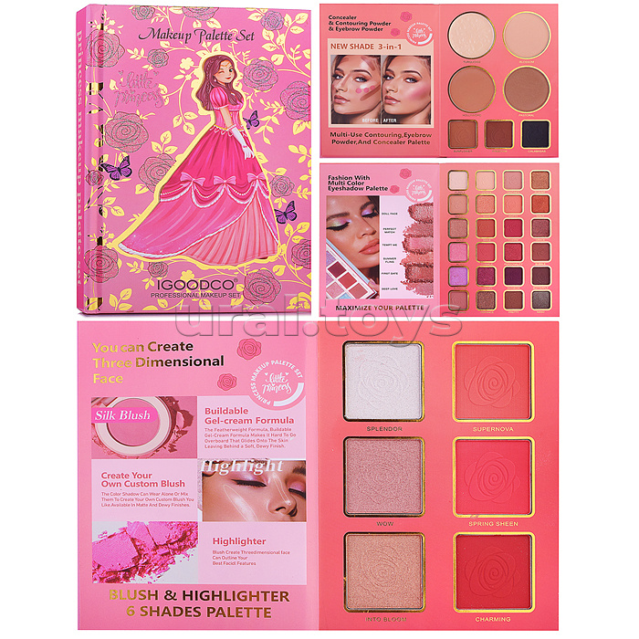 Косметика детская "Девочка в розовом платье" (палетка теней)