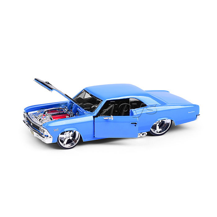 Машинка die-cast 1966 Chevelle SS 396, 1:24, синяя, открывающиеся двери