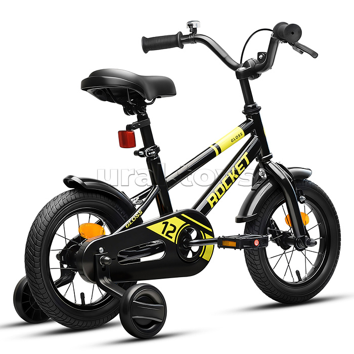 Велосипед 12" Rocket Gloss, цвет черный