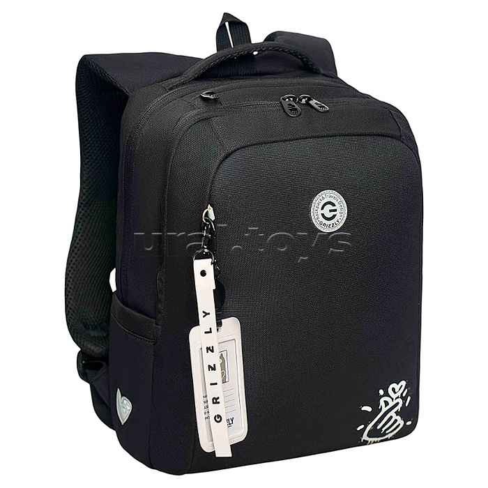 Рюкзак школьный с картхолдером на держателе (/1 черный - белый)