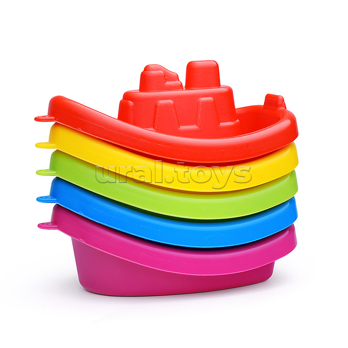 Игровой набор для купания "Кораблики Волна" 5пр. (в сетке)