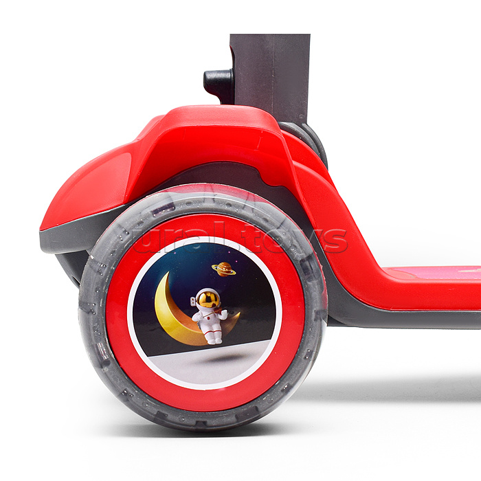 Самокат 3-х кол., красный, PU, в коробке