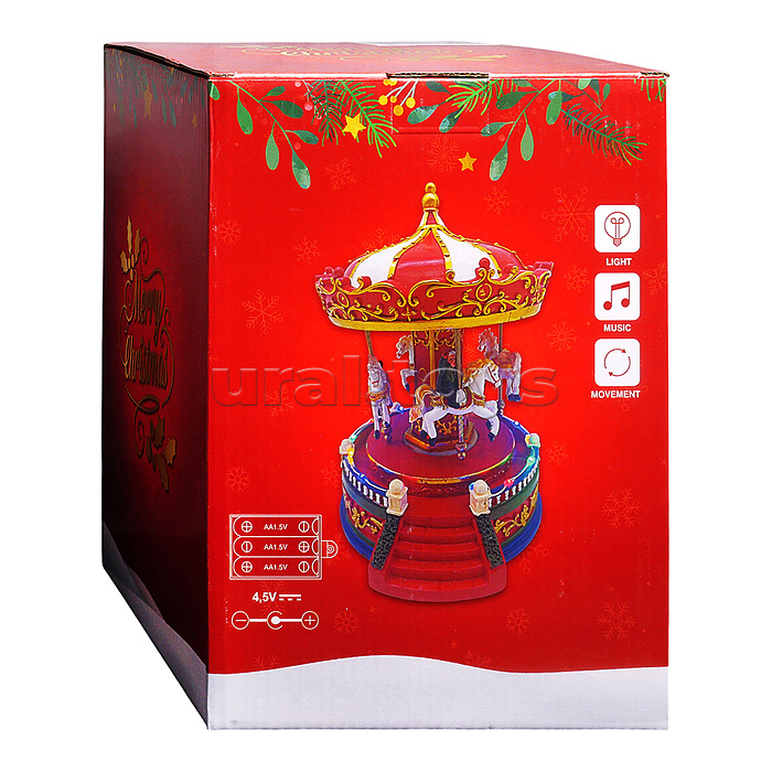 Новогодняя декоративная композиция "Карусель" 15x16.5x22см