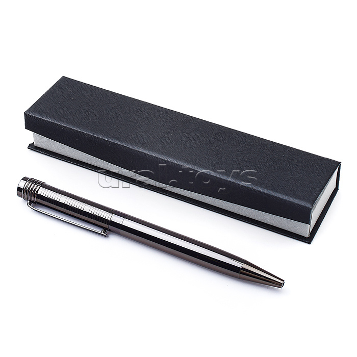 Ручка шариковая с поворотным механизмом SHEEN GB, синяя, пулевидный пиш.узел 0,7 мм, корпус металлический, сменный стержень 99 мм типа Parker,  подарочная упаковка