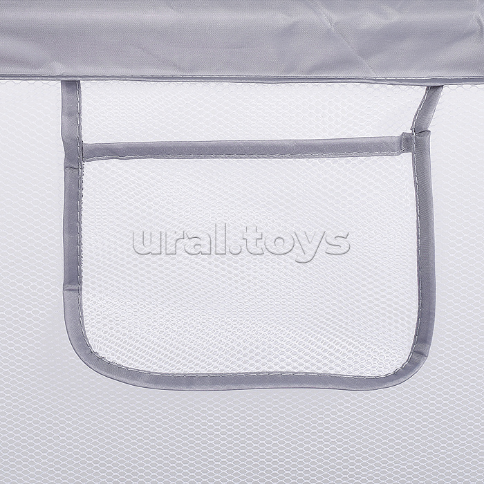 Манеж детский прямоугольный с баскетбольным кольцом и воротами (120*180*60) цвет серый