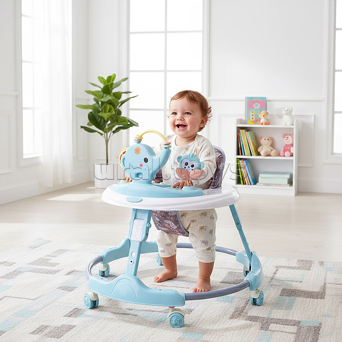 Ходунки "Веселый слоник" (цвет голубой)