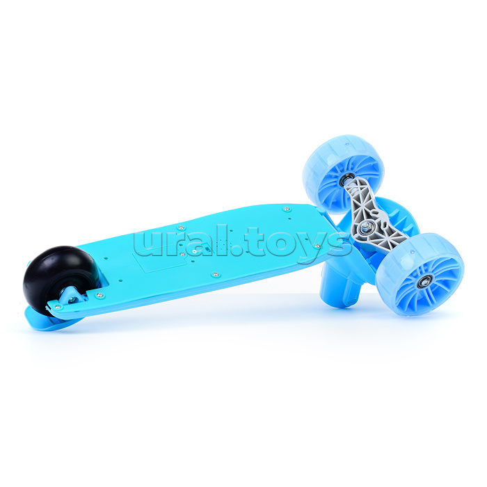 Самокат 3-х кол., голубой, PU, ABEC 7, в коробке