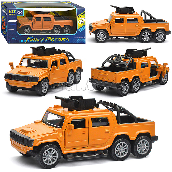 Оранжевая инерционная машинка Внедорожник die-cast,1:32, открывающиеся двери