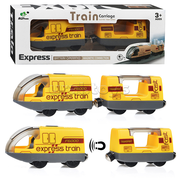 Поезд "Exspress train" желтый, в коробке