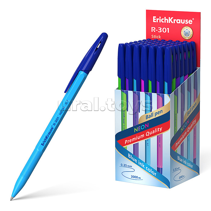 Ручка шариковая R-301 Neon Stick 0.7, цвет чернил синий
