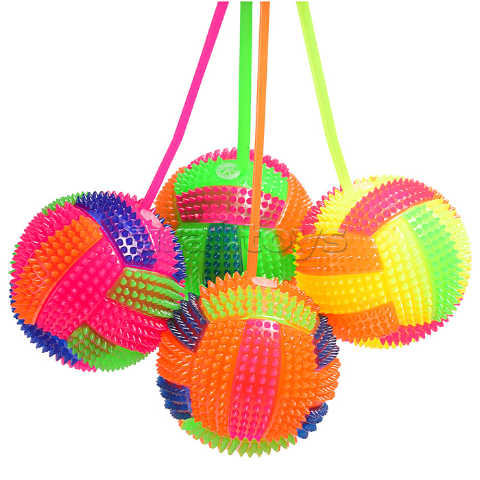 Мяч-ежик "Цветные полоски" со светом, (6,5см) в коробке