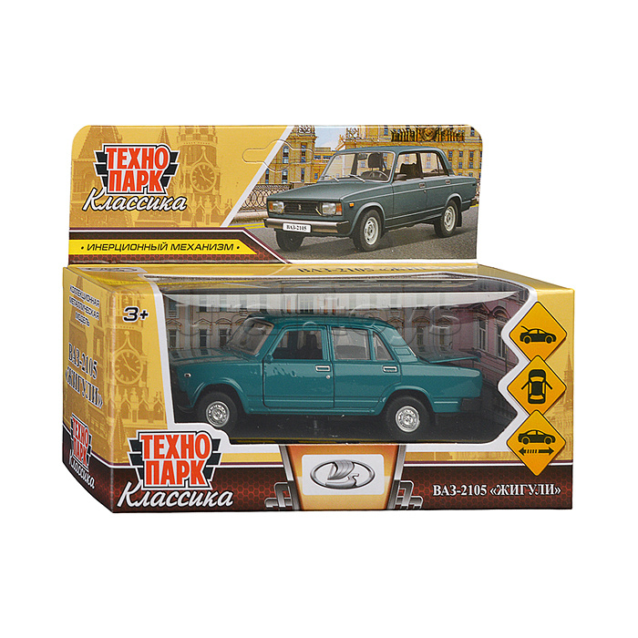 Машина металл LADA ВАЗ-2105 1997 12 cm, (отк. двери, багаж)инерц., в коробке Машина металл LADA ВАЗ-2105 1997 12 cm, (отк. двери, багаж)инерц., в коробке