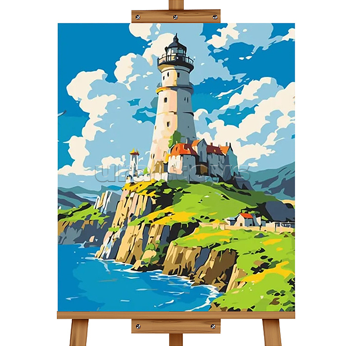 Картина по номерам "Маяк" 30*40 см, (цветной холст)
