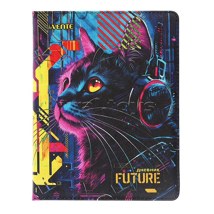 Дневник 1-11 кл. "Label. Cyber Cat" кожзам , 48 листов, белая бумага 80 г/м², Дневник 1-11 кл. "Label. Cyber Cat" кожзам , 48 листов, белая бумага 80 г/м²,