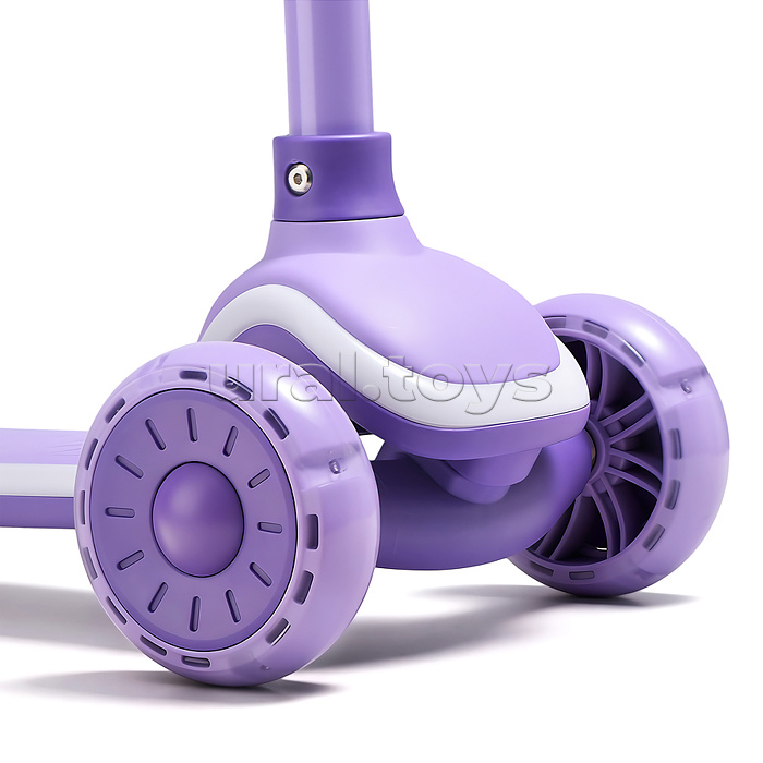 Самокат 3-х колесный ROCKET,колеса PU со светом, цвет фиолетовый