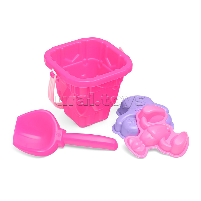 Песочный набор "Русалочка" ( 2 формочки, совок, ведро )