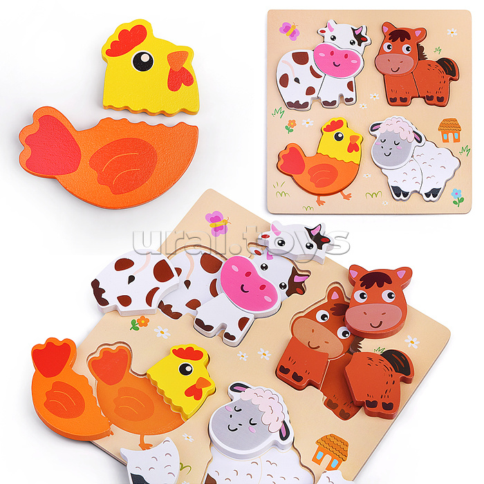 Пазл-вкладыш "Животные фермы"