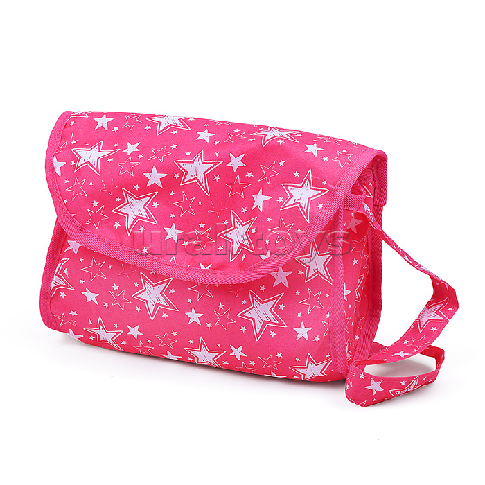 Коляска для кукол 5 в1 принт: звезды на розовом