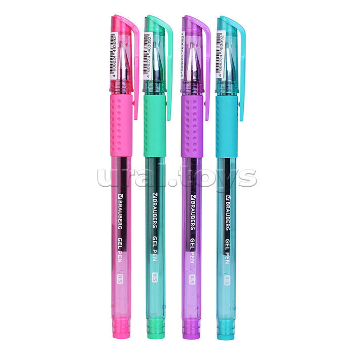 Ручка гелевая с грипом, кросс-серия "Pastel" черная стандартный узел 0,5 мм, линия письма 0,35 мм