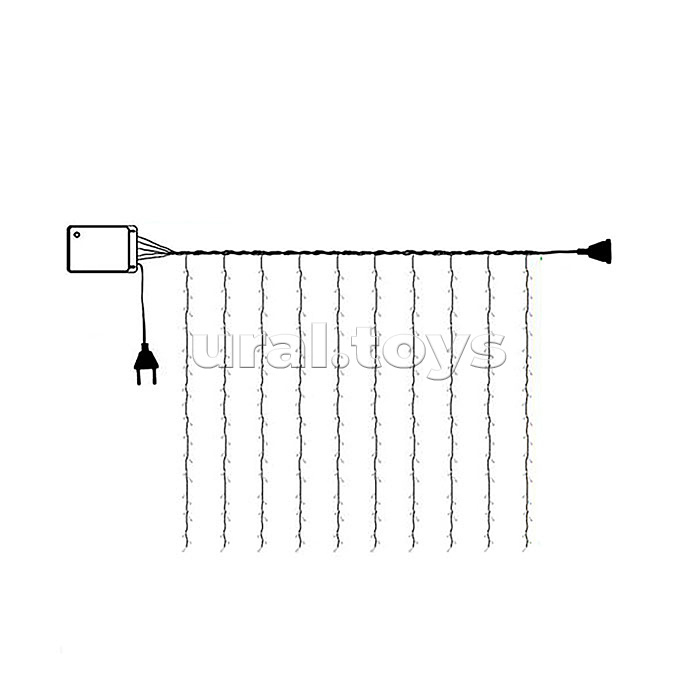 Электрогирлянда светодиодная Занавес, 3м*1м, 120 ламп, цвет: теплый