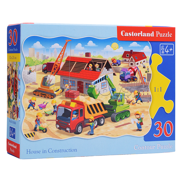 Пазлы 30 "Строительство дома"