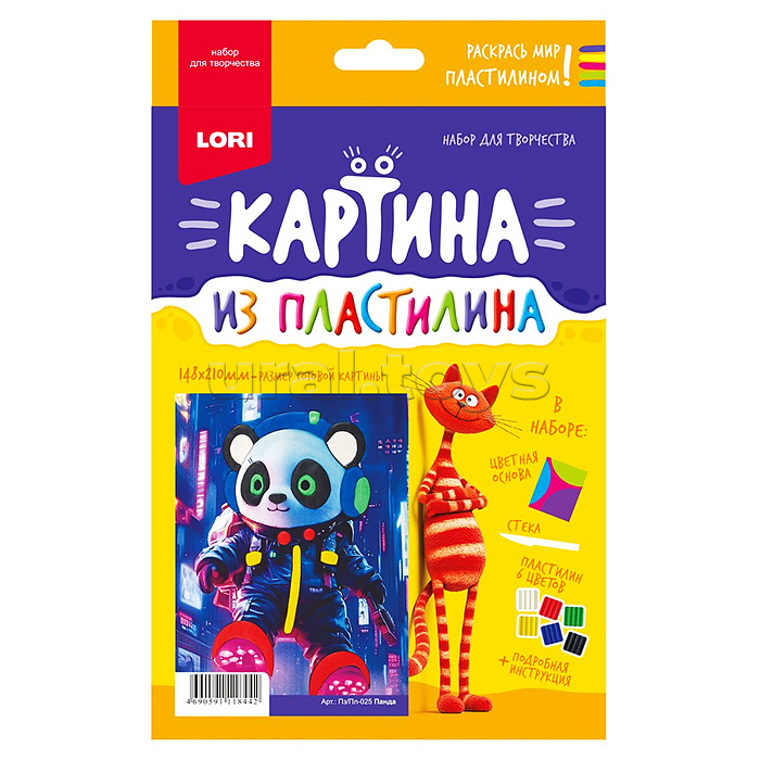 Картина из пластилина "Панда"