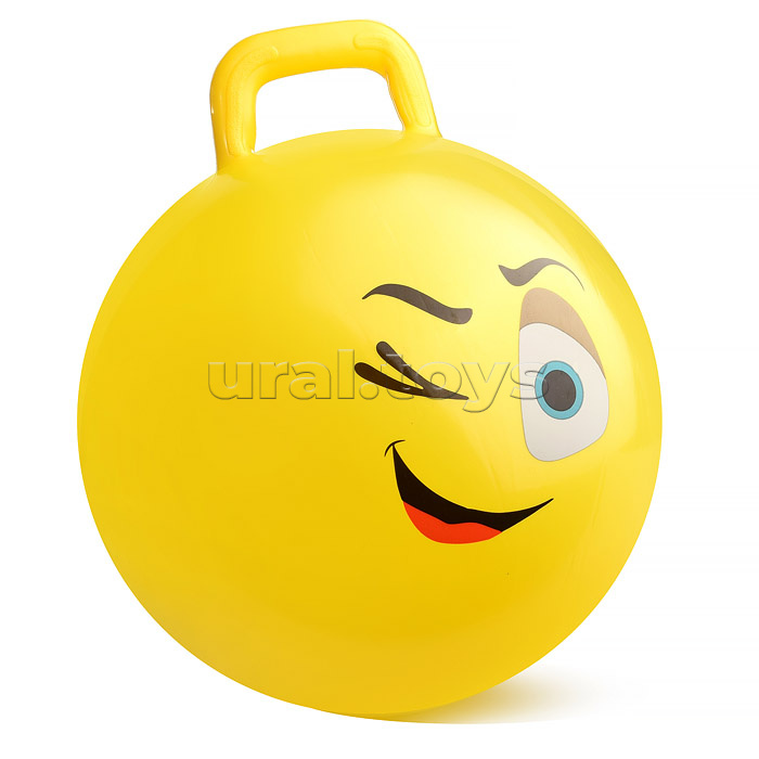 Мяч с ручкой 45см "Смайл" (цвет в ассортименте)