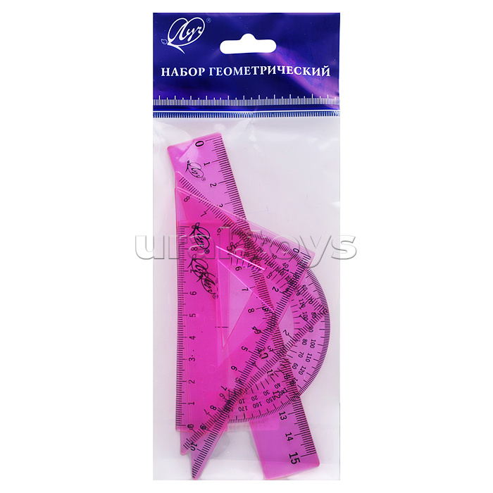 Набор геометрический малый прозрачный, розовый