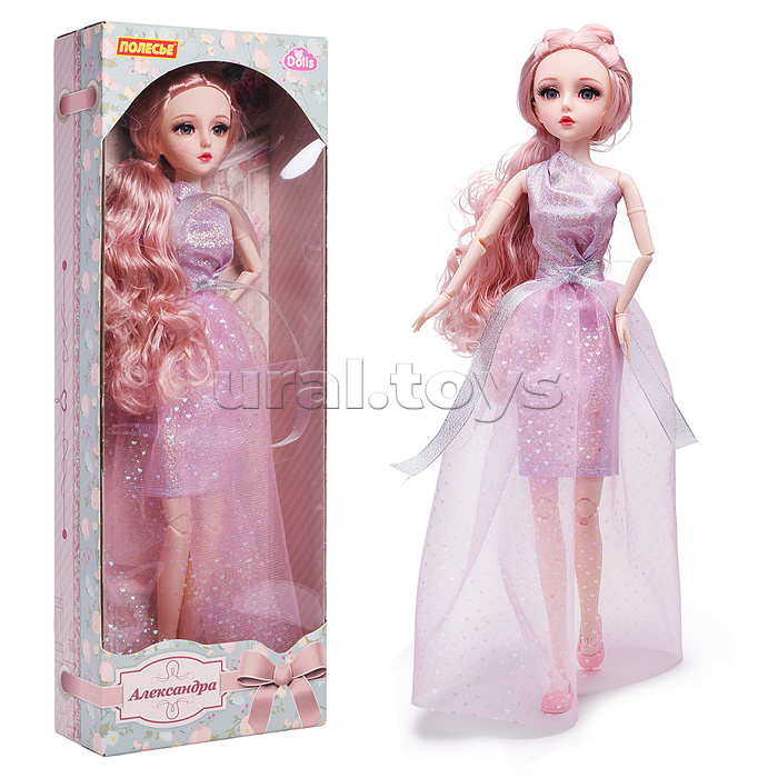Кукла "Александра" (55 см) в платье с розовой юбкой (в коробке)