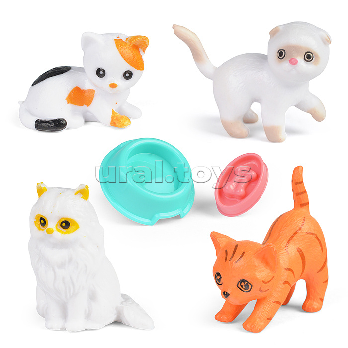 Набор питомцы "Мой котенок" с домиком, в коробке ( в ассортименте)