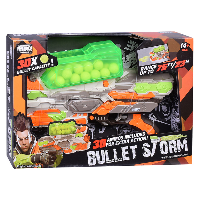 Бластер "Bullet storm" с шариками, в коробке