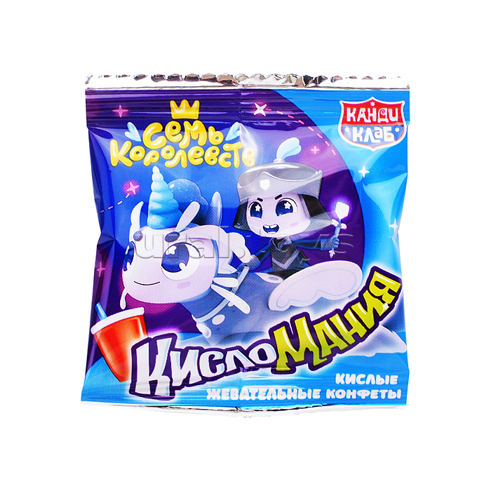 Кислые жевательные конфеты "Кисломания Дабл Фрукт" (Семь Королевств) со вкусом вишни и колы 14гр*30шт