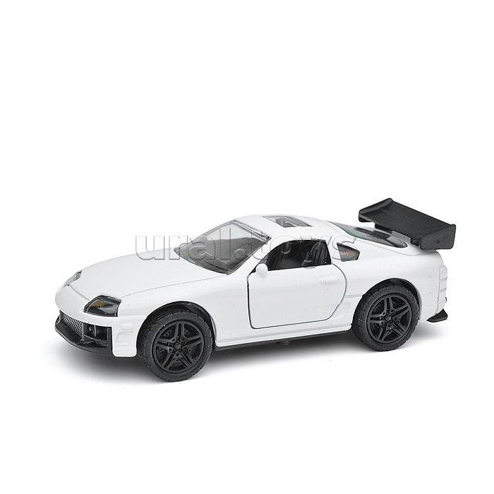 Белая инерционная машинка Олдскул со спойлером, die-cast, 1:32, открывающиеся двери Белая инерционная машинка Олдскул со спойлером, die-cast, 1:32, открывающиеся двери