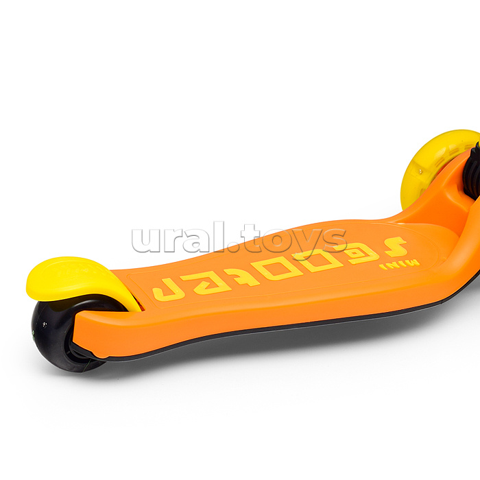 Самокат 3-х. кол., колеса световые PU, желто-оражевый, в коробке